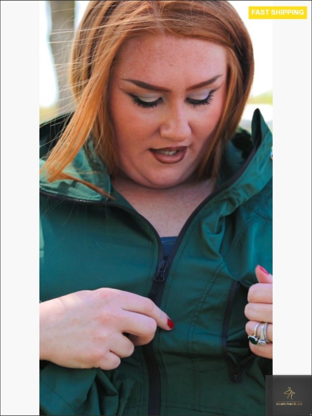 Plus Size Lightweight Rain Jacket Waterproof Hooded Packable Trench Coat Outdoor - Picture 7 of 7